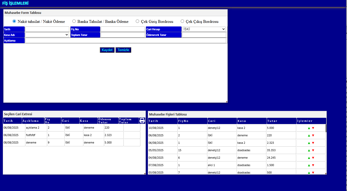 Fatura Takip Ekranı